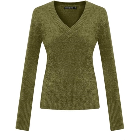 AMBICIONE - BLUSA TRICOT PLUMA DEC. V - VERDE