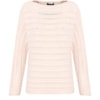 AMBICIONE - BLUSA TRICOT TRABALHADO FELPUDO FAIXAS - ROSA BEBÊ