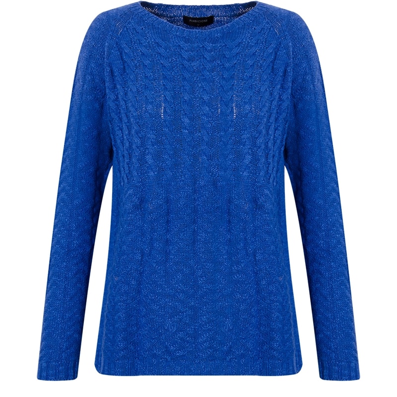 AMBICIONE - BLUSA TRICOT TRABALHADO TRANÇAS - AZUL