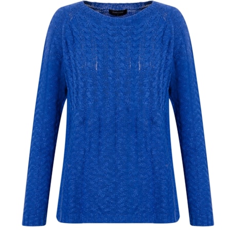 AMBICIONE - BLUSA TRICOT TRABALHADO TRANÇAS - AZUL AMBICIONE - BLUSA TRICOT TRABALHADO TRANÇAS - AZUL