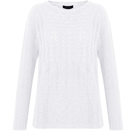 AMBICIONE - BLUSA TRICOT TRABALHADO TRANÇAS - BRANCO AMBICIONE - BLUSA TRICOT TRABALHADO TRANÇAS - BRANCO