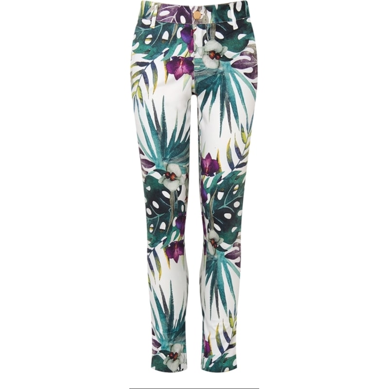 AMBICIONE - CALÇA COTTON ESTAMPA FLORAL - BRANCO