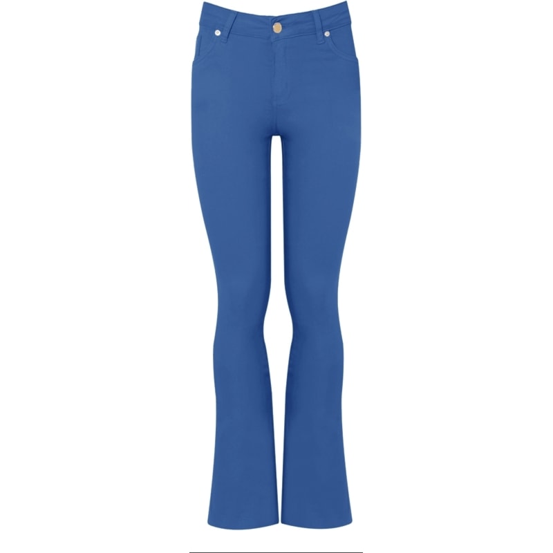 AMBICIONE - CALÇA SARJA COLOR FLARE - AZUL