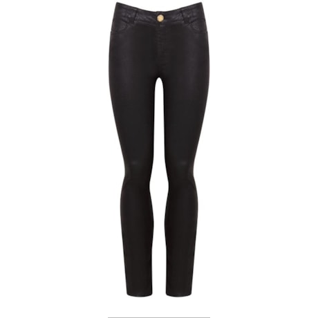 AMBICIONE - CALÇA SKINNY RESINADA 5 POCKETS - PRETO