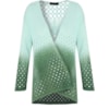 AMBICIONE - CASACO TRICOT C/GUIPURE TIE DYE - VERDE
