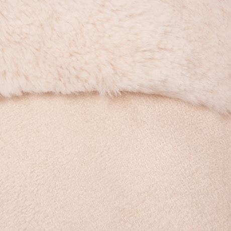 AMBICIONE - CASACO TRICOT COM PELO ABERTO - OFF WHITE