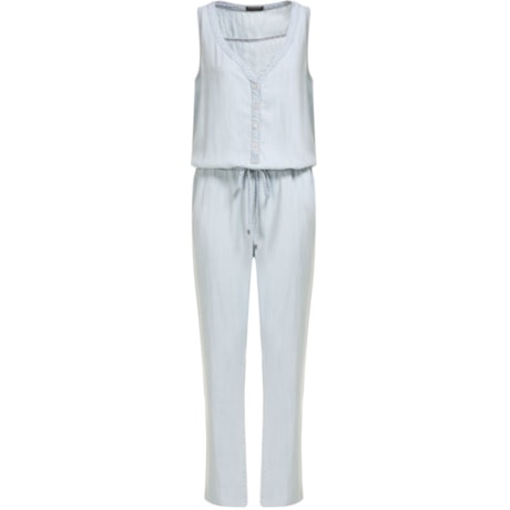 AMBICIONE - MACACÃO JEANS FINO BLUSÊ DECOTE BOTÕES - JEANS