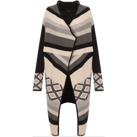 AMBICIONE - MAXI CARDIGAN TRICOT JACQUARD - UNICA AMBICIONE - MAXI CARDIGAN TRICOT JACQUARD - UNICA