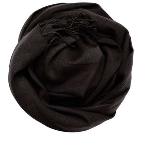 AMBICIONE - PASHMINA VISCOSE LISA 60 X 180 COM FRANJA - PRETO