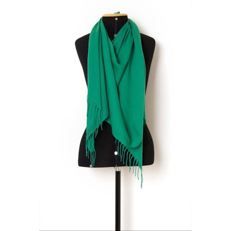 AMBICIONE - PASHMINA VISCOSE LISA 60 X 180 COM FRANJA - VERDE