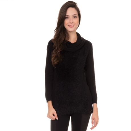 AMBICIONE - PULL TRICOT GOLA BOBA COM DETALHE SOFT - CRU