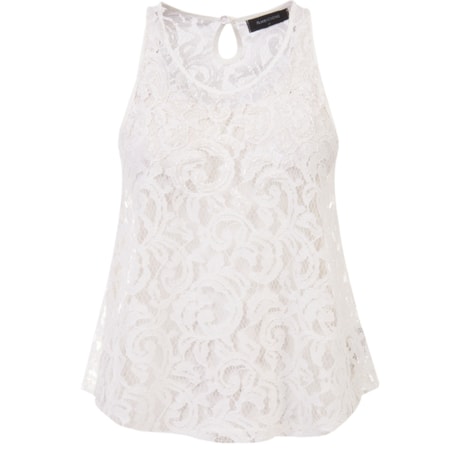 AMBICIONE - REGATA CROPPED RENDA DECOTE BORDADO - OFF WHITE AMBICIONE - REGATA CROPPED RENDA DECOTE BORDADO - OFF WHITE