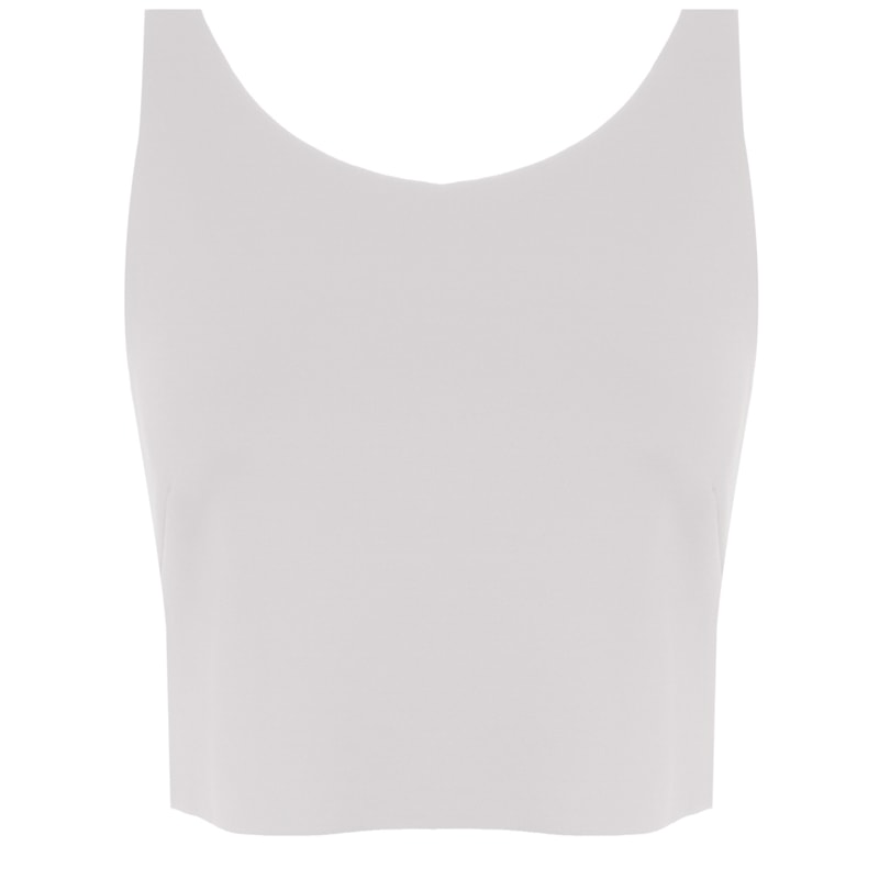 AMBICIONE - TOP CROPPED PRENE CORTE A FIO - BRANCO