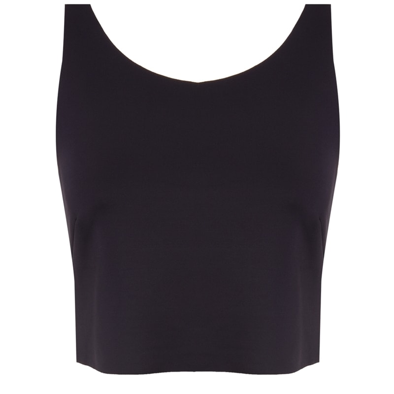 AMBICIONE - TOP CROPPED PRENE CORTE A FIO - PRETO