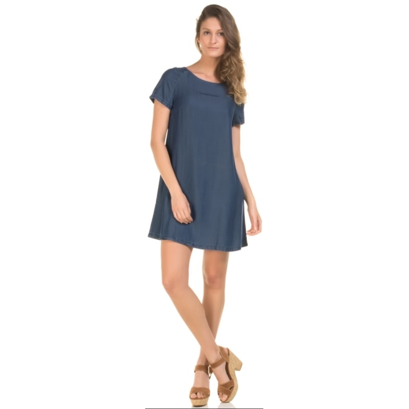 AMBICIONE - VESTIDO JEANS EM LIOCEL T-SHIRT EVASÊ - JEANS