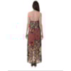 AMBICIONE - VESTIDO LONGO ESTAMPADO COLAR DECOTE - LARANJA