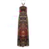 AMBICIONE - VESTIDO LONGO ESTAMPADO COLAR DECOTE - LARANJA