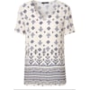 AMÍSSIMA - BLUSA CREPE PRINT PONTO CRUZ KATY - MARINHO