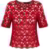 AMISSIMA - BLUSA CROPPED GUIPURE M/C - VERMELHO