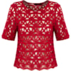 AMISSIMA - BLUSA CROPPED GUIPURE M/C - VERMELHO