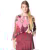 AMÍSSIMA - BLUSA DECOTE VAZADO FLORAL GEOMÉTRICO - BERINJELA