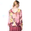 AMÍSSIMA - BLUSA DECOTE VAZADO FLORAL GEOMÉTRICO - BERINJELA