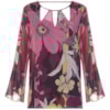 AMÍSSIMA - BLUSA DECOTE VAZADO FLORAL GEOMÉTRICO - BERINJELA