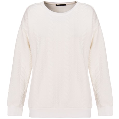 AMÍSSIMA - BLUSA MOLETOM RELEVO MAQUINETADO AMPLO - OFF WHITE