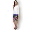 AMISSIMA - BLUSA SHIFFON LISO C/FAIXA M/L SINO - OFF WHITE