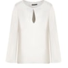 AMISSIMA - BLUSA SHIFFON LISO C/FAIXA M/L SINO - OFF WHITE
