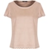 AMISSIMA - BLUSA SUEDE BARRA BORDADA - BEGE