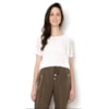 AMISSIMA - BLUSA T-SHIRT RENDA M/C - OFF WHITE