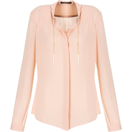 AMISSIMA - CAMISA CHIFFON GOLA CORRENTE - SALMÃO