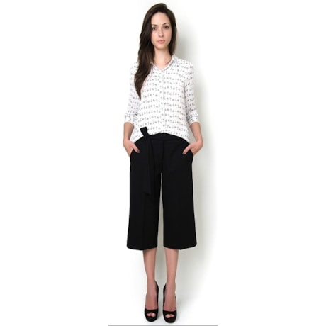 AMISSIMA - CAMISA CREPE EST.CHAVE CADEADO M/L - OFF WHITE