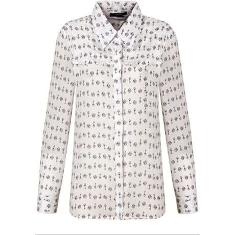 AMISSIMA - CAMISA CREPE EST.CHAVE CADEADO M/L - OFF WHITE