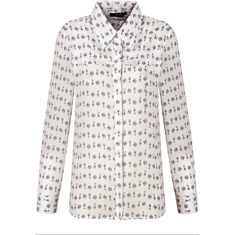 AMISSIMA - CAMISA CREPE EST.CHAVE CADEADO M/L - OFF WHITE