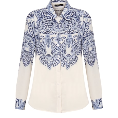 AMISSIMA - CAMISA CREPE ESTAMP. CASHMERE M/L - OFF WHITE