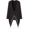 AMISSIMA - KIMONO TRICOT LISTRA LUREX DET. FRANJA - PRETO