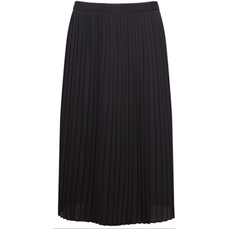 AMÍSSIMA - SAIA MIDI CHIFFON PLISSADA - PRETO