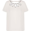 AMISSIMA - T-SHIRT CHIFFON DECOTE VAZADO - OFF WHITE