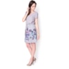 AMÍSSIMA - VESTIDO BLUSADO BARRADO FLORAL FLOWER - AZUL