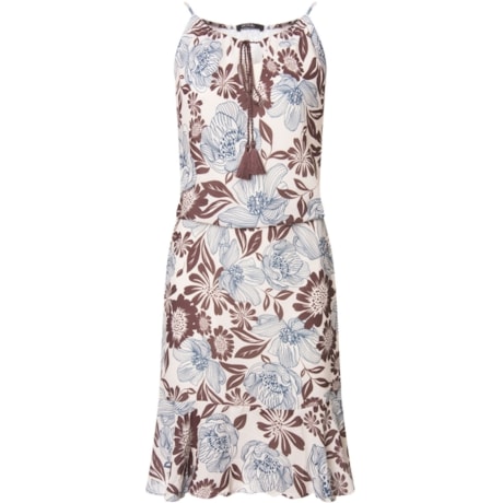 AMÍSSIMA - VESTIDO BLUSADO FLORAL BABADO NA BARRA - OFF WHITE