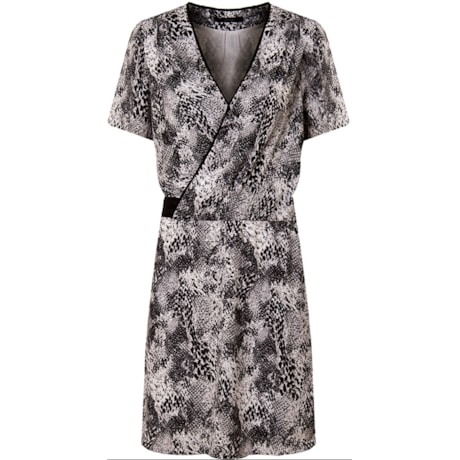AMISSIMA - VESTIDO CHIFFON CACHE COEUR PYTHON M/C - P&B