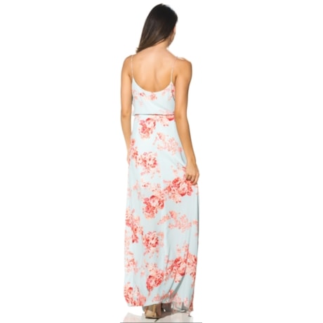 AMÍSSIMA - VESTIDO DE FESTA LONGO FLORAL RECORTE PAETÊS CINTURA - AZUL CLARO AMÍSSIMA - VESTIDO DE FESTA LONGO FLORAL RECORTE PAETÊS CINTURA - AZUL CLARO