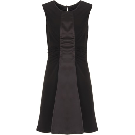 AMISSIMA - VESTIDO DRAPEADO DETALHE CETIM - PRETO