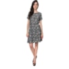 AMISSIMA - VESTIDO EVASÊ ESTAMPA FOLHAS - P&B AMISSIMA - VESTIDO EVASÊ ESTAMPA FOLHAS - P&B