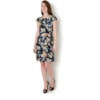 AMISSIMA - VESTIDO PRENE FLORAL PREGAS QUADRIL - PRETO