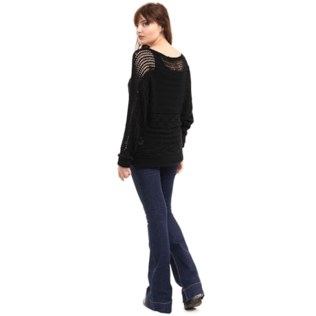 Anselmi - Blusa tricot fita gola canoa - Preto Anselmi - Blusa tricot fita gola canoa - Preto