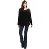 Anselmi - Blusa tricot fita gola canoa - Preto