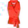 ANTHOLOGIA - BLUSA CETIM CACHE-COEUR CAVADA - CORAL